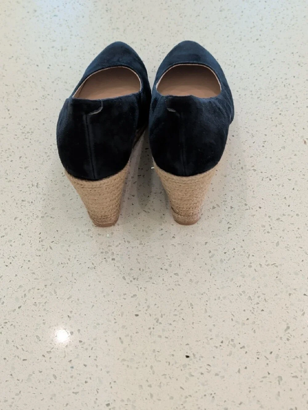 Eric Michael Navy Blue Suede Espadrille Wedge Pumps, 41 (10-10.5)